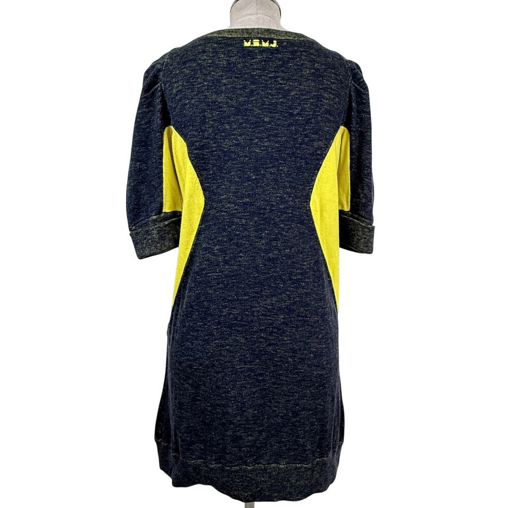 Marc by Marc Jacobs Knit Sweater Dress S Navy Chartreuse Pockets Y2K - Picture 5 of 8